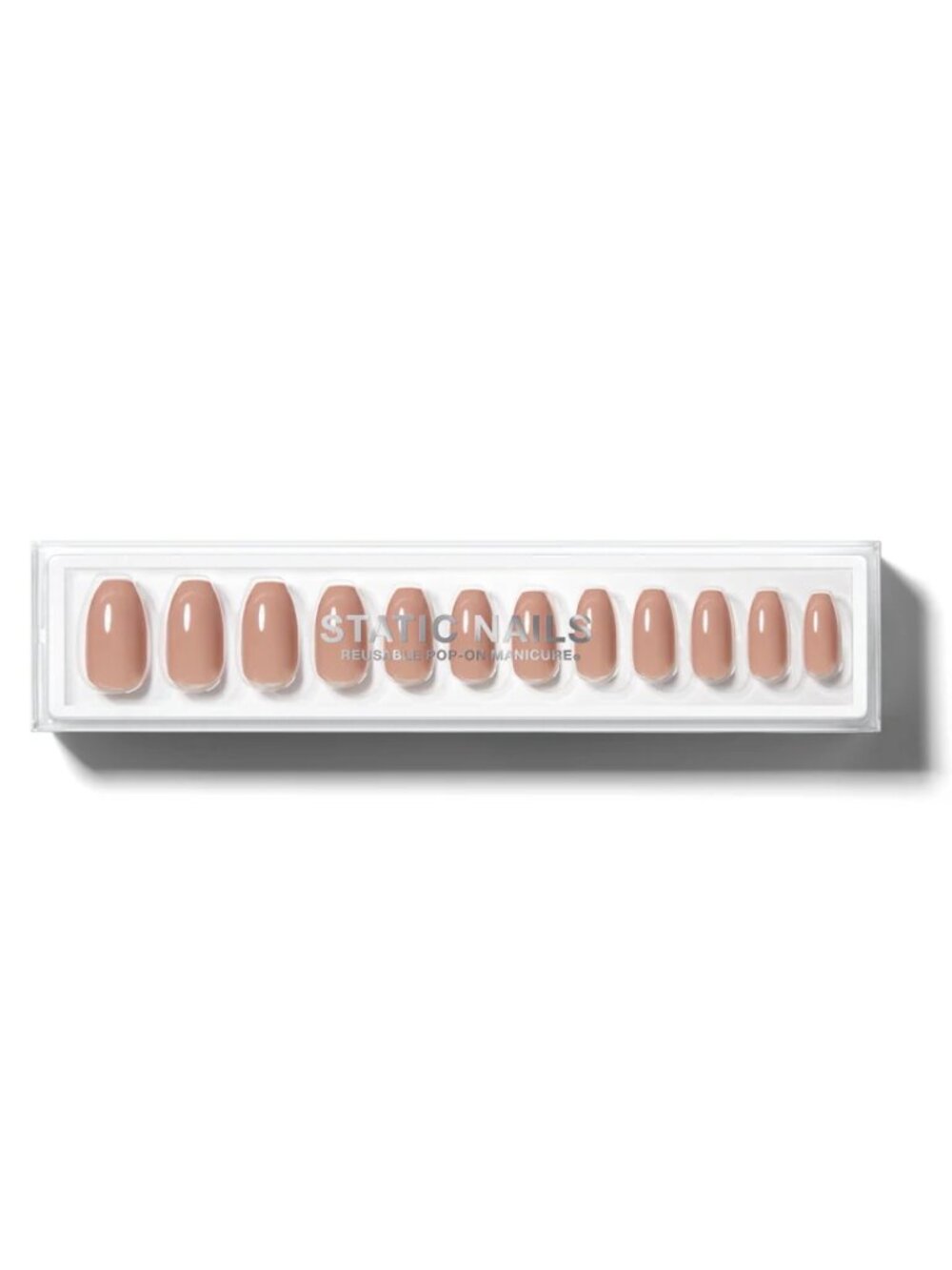 NEW - PERFECT CONDITION - Static Nails Toasted Sugar Long Coffin Press-on Nails